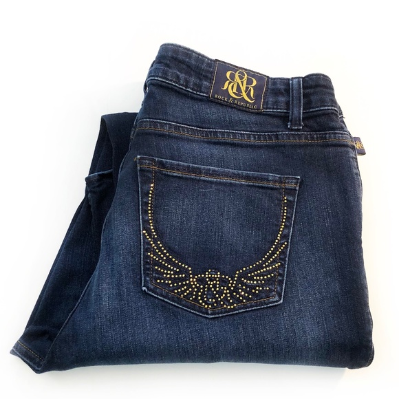 Rock & Republic Denim - ROCK & REPUBLIC "Kasandra" Embellished Flare Jeans